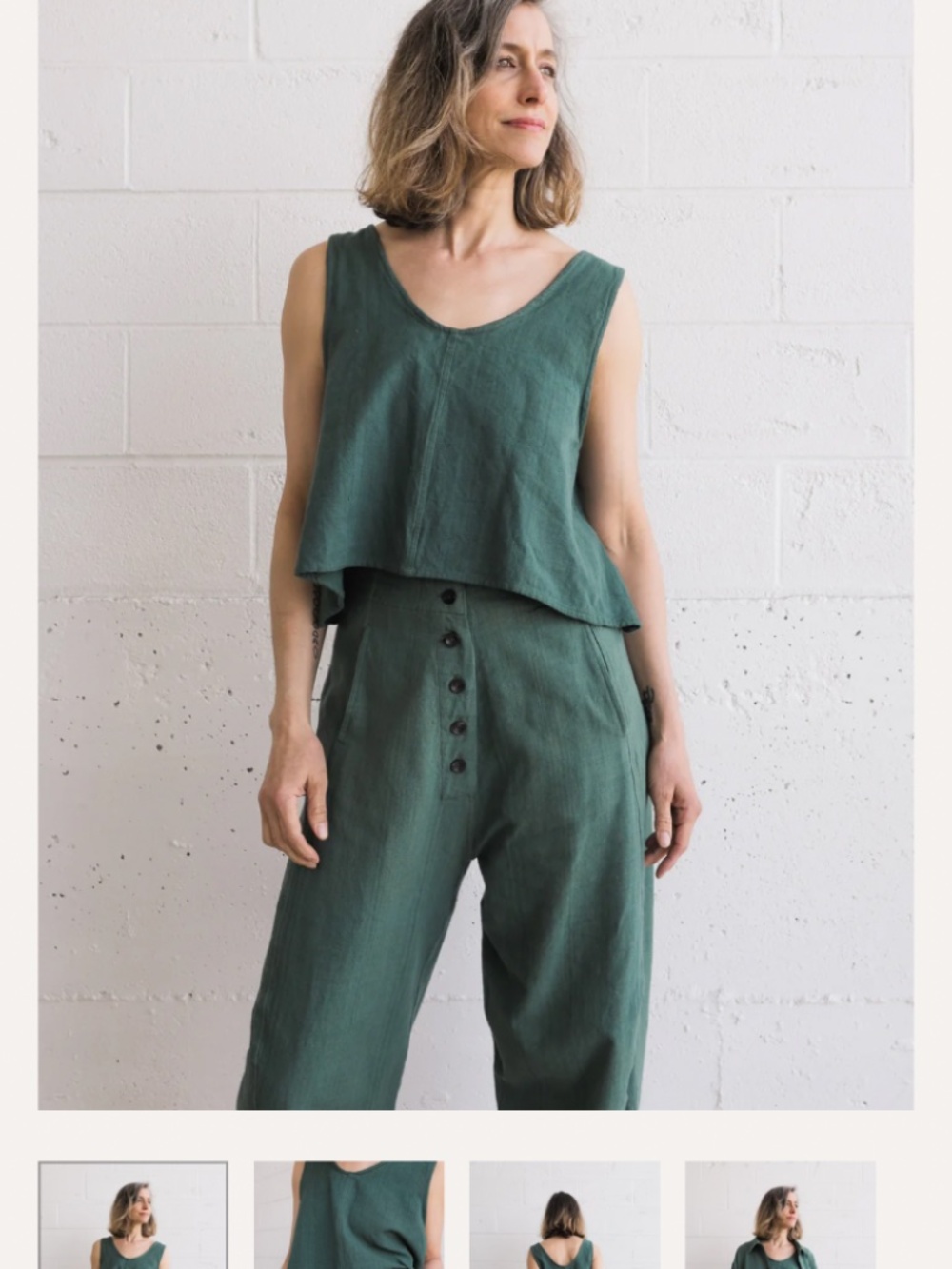 Maiwa Jai Pants Handwoven Cotton Forest L
